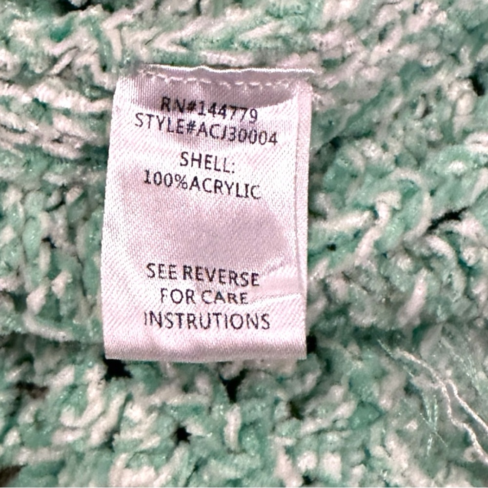 🎉HP🎉 EUC ACOA Open Knit Oversized Fringe Sweater in Teal. Size Small - Picture 11 of 11